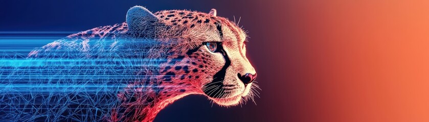 Poster - Cybernetic Cheetah in Motion at Unmatched Speed with Dynamic Light Effects