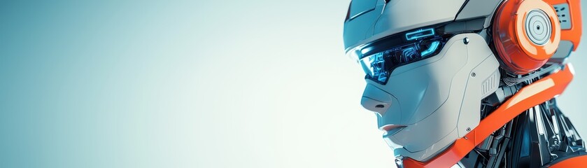 Poster - Futuristic Cybernetic Humanoid Supervising an Automated System in a High-Tech Environment