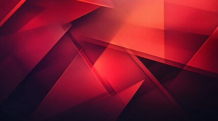 Poster - Abstract Red Geometric Design Background Wallpaper: Crimson Polygonal Shapes and Gradient Texture