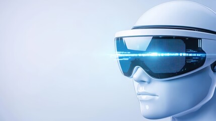 Poster - Futuristic Headset on Isolated White Background for Technology and Innovation Concepts