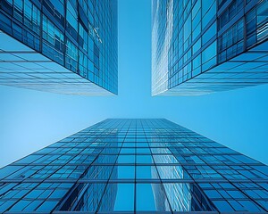 Poster - Striking Architectural Glass Skyscrapers Reaching for the Boundless Sky