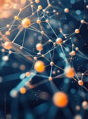 Fototapete - Abstract representation of a complex molecular structure.