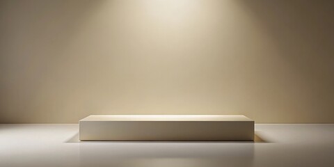 Aufkleber - A simple, clean, and minimalist podium with a soft spotlight illuminating the platform, creating a modern and elegant backdrop for product displays or presentation purposes.