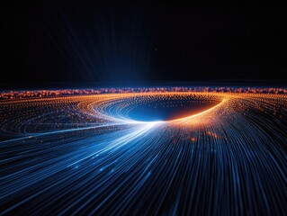 Fototapete - Abstract swirling digital network