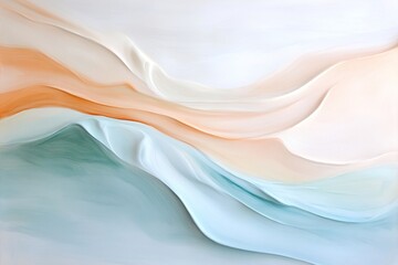Poster - Rolling hills, rivers, and skies come alive in a bold, abstract expressionistic oil painting. Swirling brushstrokes of blue, green, and ochre melt together