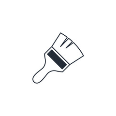 Aufkleber - Paintbrush icon symbol vector sign isolated on white background illustration for graphic and web design