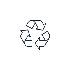 Aufkleber - Recycle icon symbol vector sign isolated on white background illustration for graphic and web design