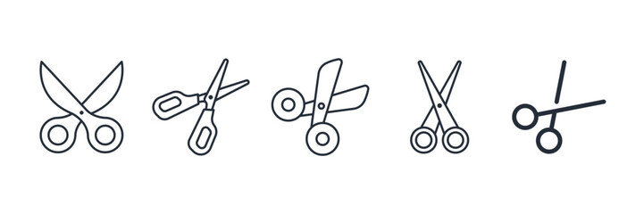 Poster - Scissors icon symbol vector sign isolated on white background illustration for graphic and web design