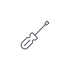 Aufkleber - Screwdriver icon symbol vector sign isolated on white background illustration for graphic and web design