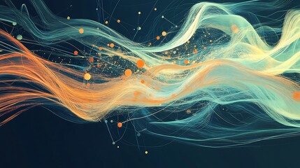 Leinwandbilder - Artistic representation of website optimization flowing lines abstract nodes symbolizing speed and userfriendly design