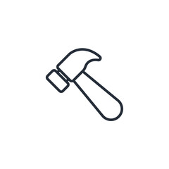Poster - Hammer icon symbol vector sign isolated on white background illustration for graphic and web design