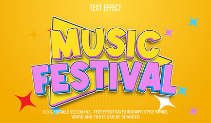 Poster - Music Festival 3d editable text effect style