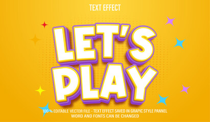 Poster - lets play 3d editable text effect style