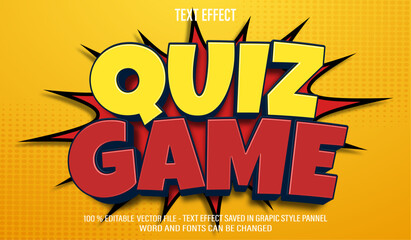 Poster - quiz game 3d editable text effect style