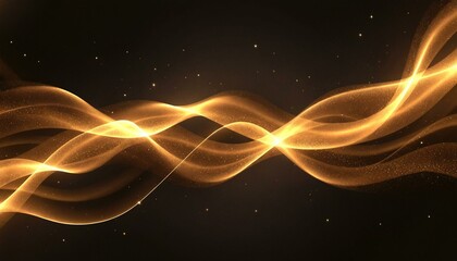Wall Mural - Elegant Golden Waves Against Dark Sky