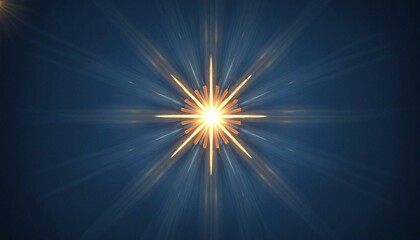 Wall Mural - Vibrant Starburst Radiating Against Dark Blue