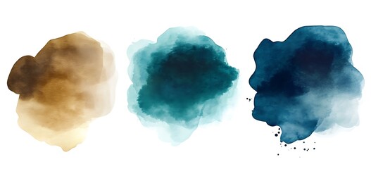 Wall Mural - Set of abstract wall art prints, in shades of blue and orange, with a grey background