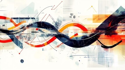 Leinwandbilder - Conceptual depiction of forecasting model featuring dynamic arrow flows geometric patterns symbolizing predictive analysis
