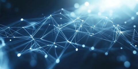 Poster - Abstract plexus network with glowing nodes and lines.