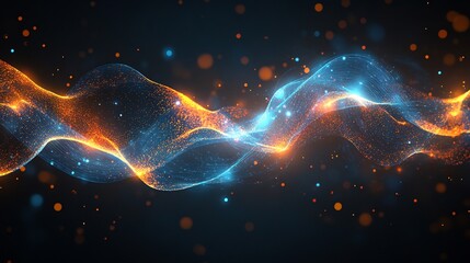 Fototapete - Customer engagement illustrated glowing wave forming radiant connection between interactive element