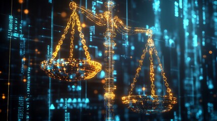 Fototapete - Highdetail rendering of compensation frameworks abstract scales symbolic patterns representing fairness and equity