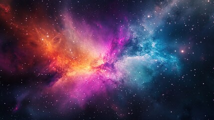 Canvas Print - cosmic nebula swirl a vivid display of celestial colors and stardust