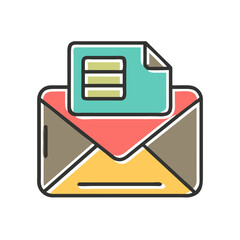 Fototapete - Email icon with document, communication and connectivity concept
