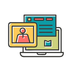 Poster - Online portfolio icon showcasing profile and website elements, branding concept