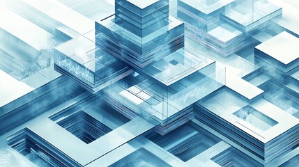 Fototapete - Highresolution depiction of corporate governance featuring symbolic layers interconnected shapes transparency and leadership