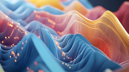 Fototapete - Highresolution depiction of marketing management featuring dynamic shapes interwoven layers strategic marketing approaches