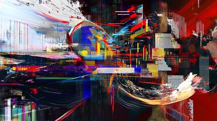 Fototapete - Highresolution rendering of unemployment showcasing symbolic chart abstract layers representing job market trends