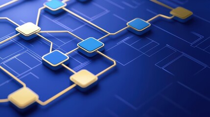 Poster - Abstract Digital Illustration Representing Business Strategy and Network Connections