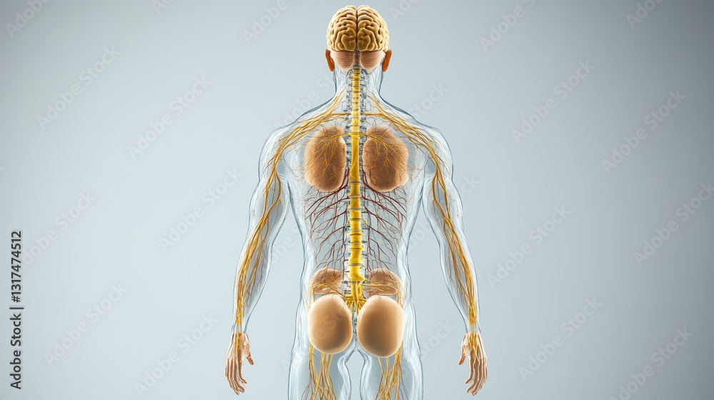 Human nervous system medical vector illustration diagram with ...
