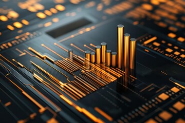 Poster - Digital 3D Representation of Growing Financial Metrics and Data Visualizations in Technology