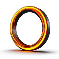 Leinwandbilder - a d effect of a spinning circle with glowing edges, isolated on a white background