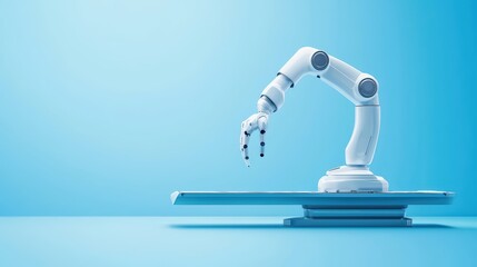 Poster - Futuristic Robotic Arm Assisting in Advanced Medical Surgery Procedure in Modern Operating Room