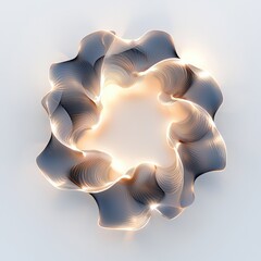 Leinwandbilder - a d effect of a spinning circle with glowing edges, isolated on a white background