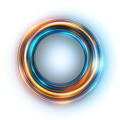 Leinwandbilder - a d effect of a spinning circle with glowing edges, isolated on a white background