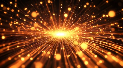 Fototapete - Outbound marketing visualized radiant glowing communication line radiating outward central point