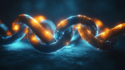 Poster - Strategic partnerships shown interlocking luminous structures symbolizing collaboration growth
