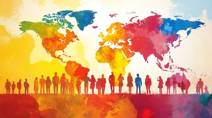 Leinwandbilder - Vibrant rendering of crosscultural management practice emphasizing effective communication cultural intelligence