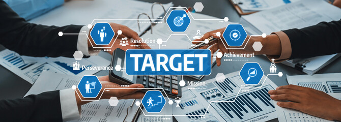 Poster - Business Collaboration and Success Strategies with Finance Tools, Charts, and Hands Shaking over Documents, Focus on Achievement and Goal Setting. Amity