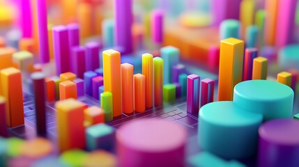 Leinwandbilder - Vibrant rendering of investment analysis tool showcasing portfolio management risk assessment capital budgeting strategies