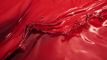 Poster - Stunning Crimson Liquid Splash: Dynamic Red Fluid Art Photography