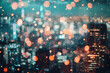 © Steven - Bokeh light reflections overlay a dreamy cityscape at night, creating an abstract and magical urban scene.