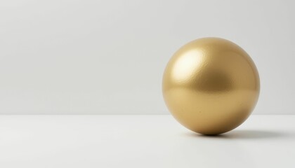 Poster - Golden Sphere on a Minimalist White Background for Artistic Use