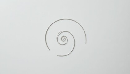 Poster - Elegant spiral design made of thin wire on a smooth white background