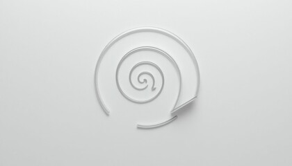 Poster - Minimalist Design of a Spiral on a Soft White Background