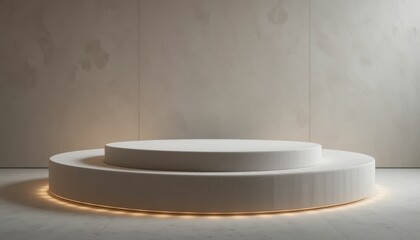 Poster - Minimalist Display Platform with Soft Lighting for Product Presentation