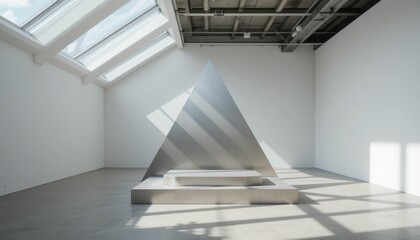 Poster - Modern Art Installation in Minimalist Gallery with Natural Light